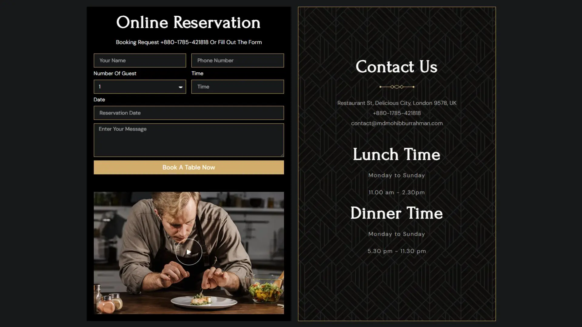 Md. Mohibbur Rahman; Mohibbur Rahman; Best Restaurant Website